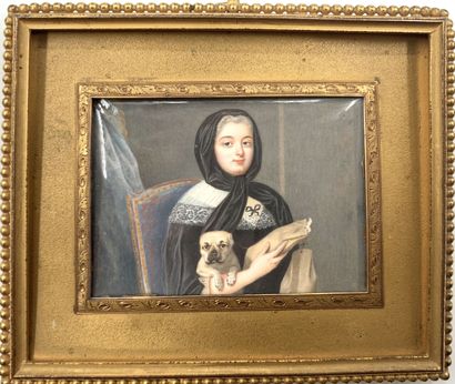 Miniature with polychrome painted decoration...