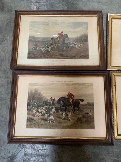 Lot de gravures encadrées représentant des...