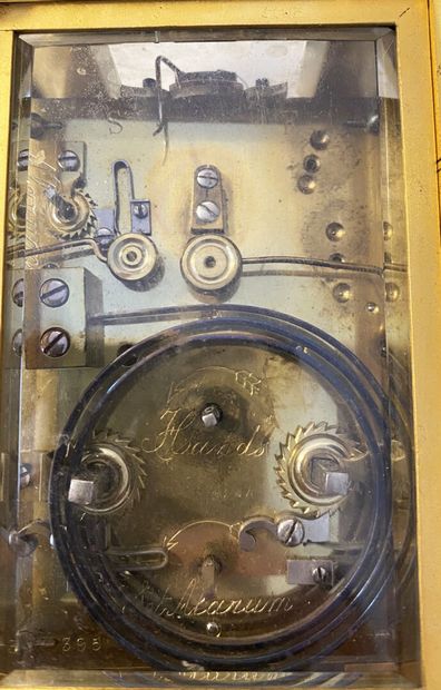 Officer's clock in gilt bronze in imitation...
