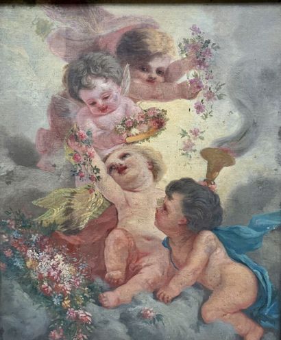 French school of the 19th century after Boucher
Angelots...