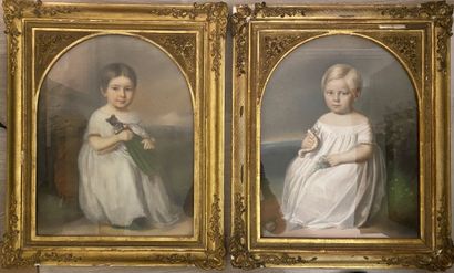 French school of the 19th century 
Portraits...