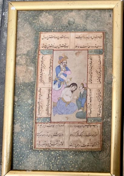 Persian miniature representing the execution.
Gouache...