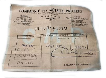 One gold ingot, gross weight 999.8 g, fine...