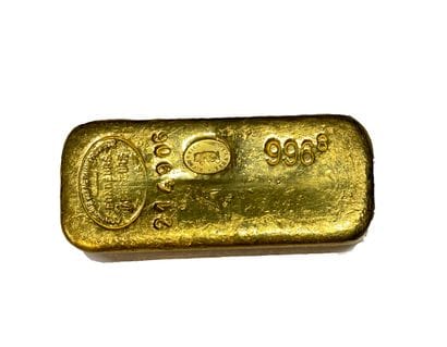 One gold ingot, gross weight 1000.1 g, fine...