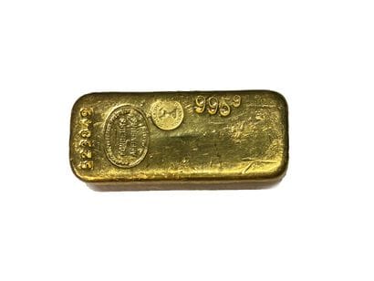One gold ingot, gross weight 999.8 g, fine...