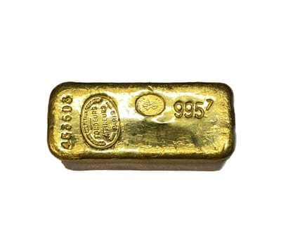 One gold ingot, gross weight 1000.2 g, fine...