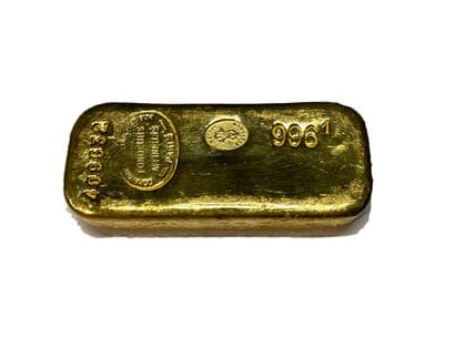 One gold ingot, gross weight 1000.1 g, fine...