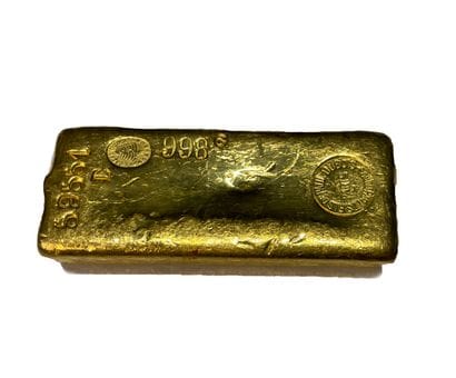 One gold ingot, gross weight 998.1 g, fine...