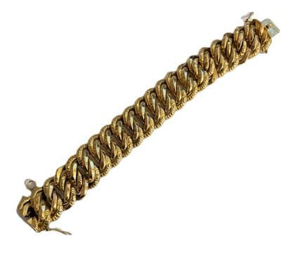 BRACELET articulé en or jaune 750 millièmes,...