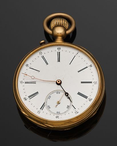 MONTRE de poche en or jaune 750 millièmes,...