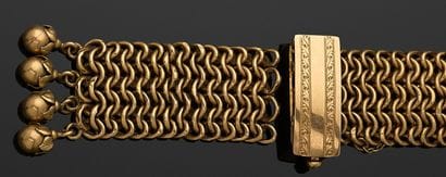 BRACELET large articulé en or jaune 750 millièmes,...