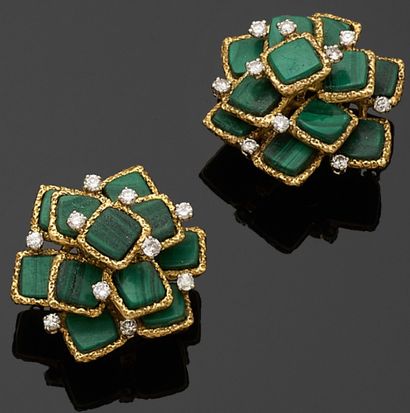 PAIRE DE BOUCLES d'oreilles en or jaune 750...