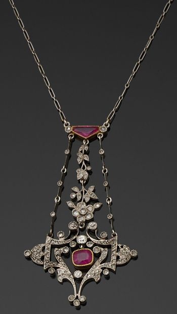 COLLIER articulé en or 750 millièmes et platine...
