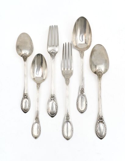 SET of fourteen table forks, twelve table...