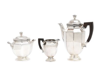 Silver-plated metal coffee service, with...