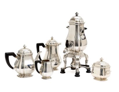 Tea and coffee service in silver 925 thousandths,...