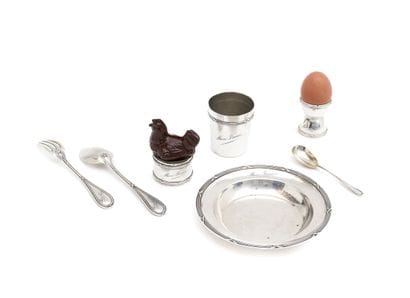 BIRTH/BAPTISM SET in silver 925 thousandths,...