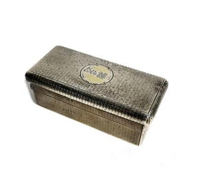 Silver and vermeil box with guilloché and...