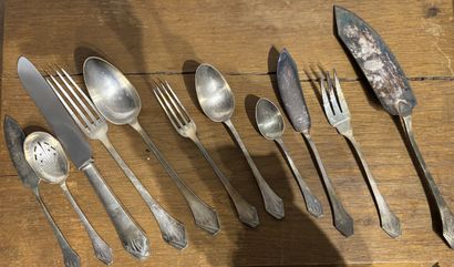 Silver-plated household set, engraved with...