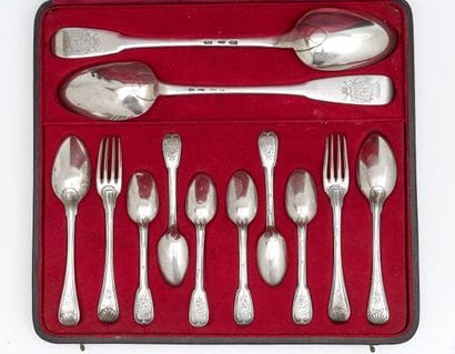 ECRIN of silver flatware, engraved with the...