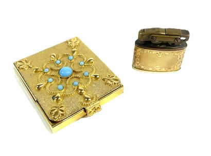 BRIQUET in gilt metal and 585 thousandths...