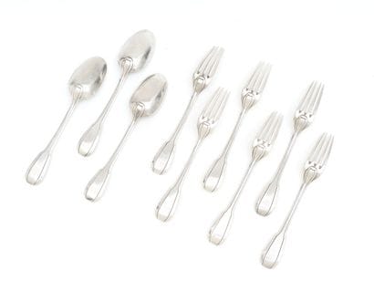 SIX FORKS and three spoons in silver 925...