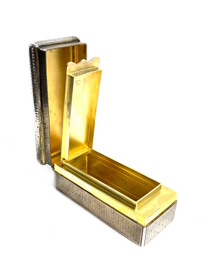 Silver and vermeil box with guilloché and...