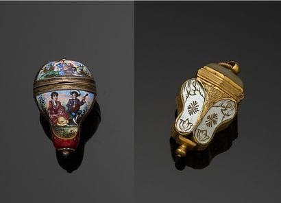 800 thousandth silver pear-shaped PENDENTIF/Vinaigrette,...