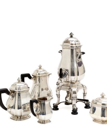 Tea and coffee service in silver 925 thousandths,...