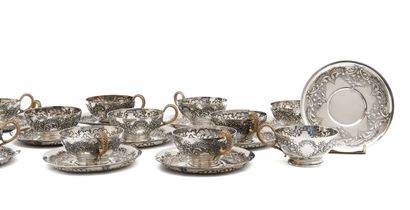 SET of twelve 925 thousandths silver cups...