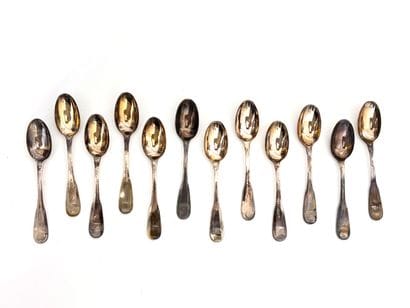 SET of twelve silver spoons, 925 thousandths,...