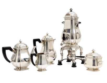 Tea and coffee service in silver 925 thousandths,...