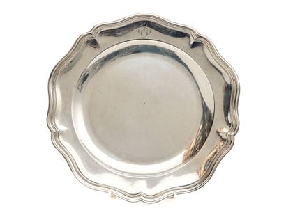 Round silver platter 925 thousandths, the...