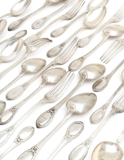 SET of fourteen table forks, twelve table...