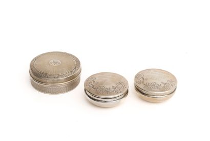 SET of three 925 thousandths silver boxes,...