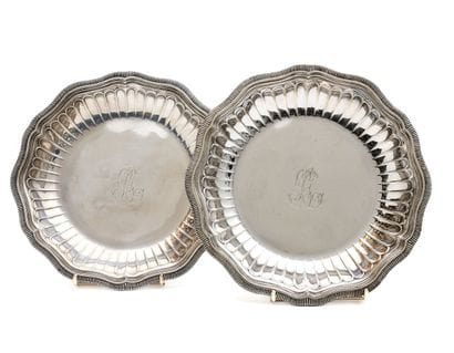 TWO 925-thousandth silver JATTES, round form,...