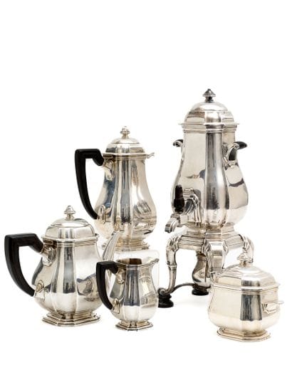 Tea and coffee service in silver 925 thousandths,...