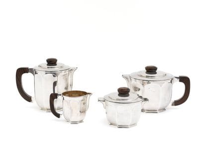 Tea and coffee service in silver 925 thousandths,...