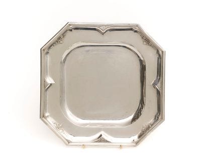 Square octagonal silver PLAT, 925 thousandths,...