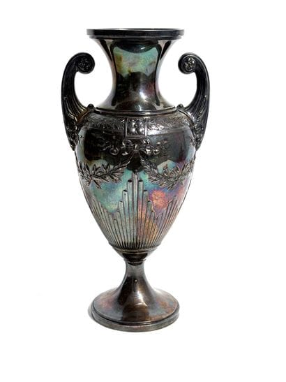 VASE in 800 thousandths silver, decorated...