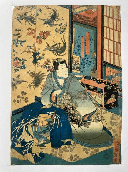 Ensemble d'estampes comprenant: 
- Utagawa...