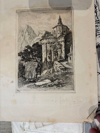 POCHETTE A DESSINS comprenant des gravures...