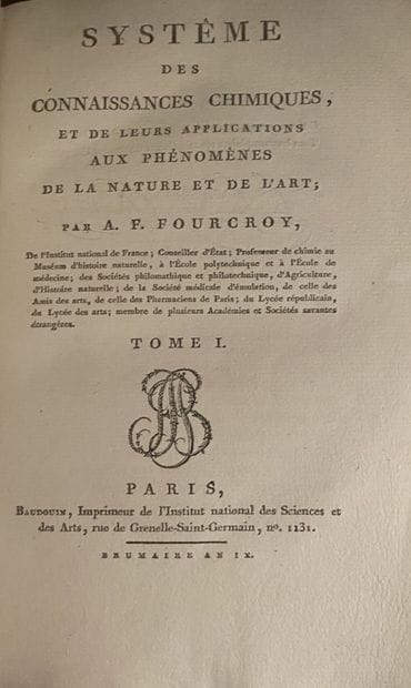 FOURCROY Antoine-François
Système des connaissances...