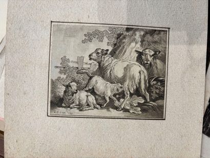 POCHETTE A DESSINS comprenant des gravures...