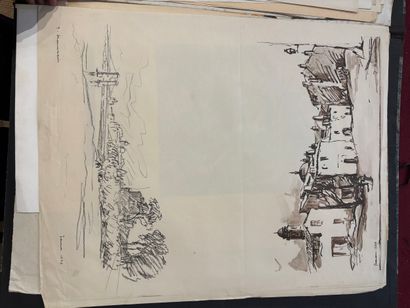 POCHETTE A DESSINS comprenant, gravures,...