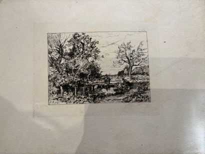 POCHETTES A DESSINS comprenant, huile sur...