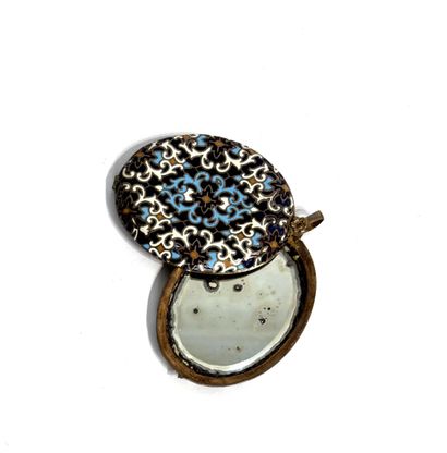 Bronze sliding oval POCKET MIRROR with opaque...