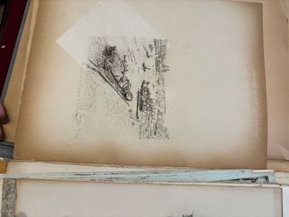 POCHETTE A DESSINS comprenant, dessins et...