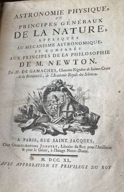 GAMACHES, Etienne Simon de [NEWTON]
Astronomie...