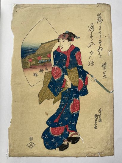 Ensemble d'estampes comprenant: 
- Utagawa...